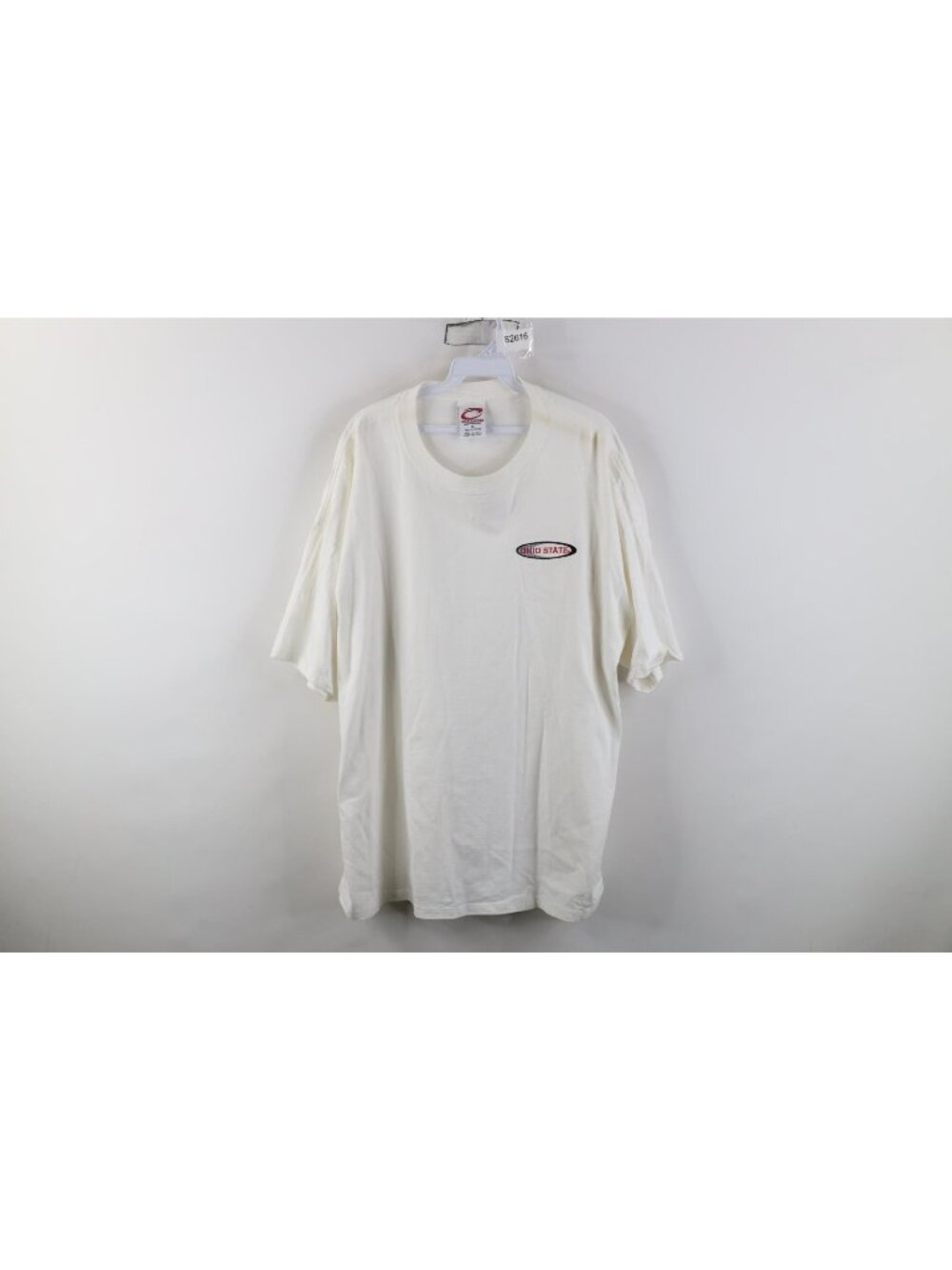 Vintage 90s Mens XL Spell Out Ohio State University Football T-Shirt White USA